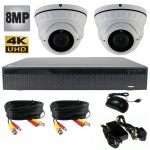 8Mp Security Camera Kit with 2 x 40m Night Vision Cameras & Dvr